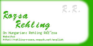 rozsa rehling business card